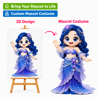 Costume de mascotte sirène en EVA personnalisé pour adultes, costume de personnage OEM ODM pour événements et promotion