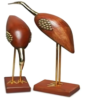 Nouveauté 2025 : Cygne décoratif Art Déco en bois, fait main, écologique, style antique, pour exposition d'oiseaux, décoration intérieure