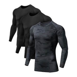Chemise de compression à manches longues pour hommes UPF 50 + Rash Guard pour les sports nautiques Athletic Base Layer Workouts Quick Dry UV Protection - Product Image 1