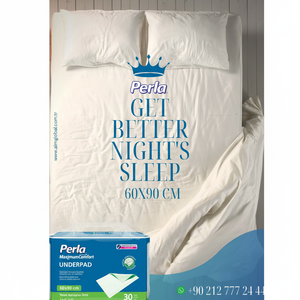 Meilleure Vente PERLA 30 PCS Alèses jetables absorbantes 60x90cm en pâte de cellulose et film PE tissé uni pour bébés et adultes, Vente en gros - Product Image 5