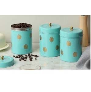 Atractivo Recipiente Redondo para Té de Diseño, Utensilios de Cocina, Accesorios para el Hogar, Recipiente para Azúcar y Sal con Acabado Esmaltado - Product Image 6