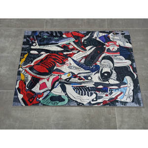 <b>Sneakers</b> Rug: Graffiti Art, Modern Home Decor, Printed Rug,With Pile Soft Rug - Product Image 1