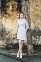 À manches longues KANE MINI ROBE 90% Coton 10% Polyester Femmes Robes Au-dessus Du Genou Femmes Casual 2025 Femmes Vêtements Haut De Gamme Marque
