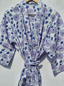 ชุดคลุมกิโมโนผ้าฝ้ายพิมพ์ลายดอกไม้ คอตตอนแท้ รุ่นใหม่ล่าสุด - Product Image 2