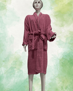 Peignoir pour femme en coton biologique 100% écologique, couleur unie, séchage rapide, jacquard - Product Image 4