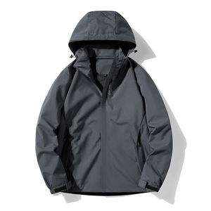 Veste coupe-vent d'hiver respirante pour homme, couleur unie, devant contrastant, tissu léger et durable, qualité supérieure pour l'extérieur - Product Image 5