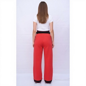 Custom Women High Waisted Baggy Sweat Pants 50% Cotton 50% Polyester Sweatpants Affordable Designer fashion Luxury flare <b>trouser</b> - Product Image 5