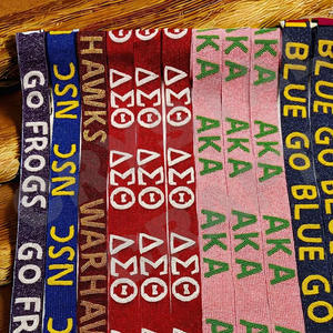 Hogs Correas de bolsa de cuentas de semillas de oro blanco personalizadas 'Hook Em Horns' Accesorio de moda Correa de monedero con cuentas - Product Image 6