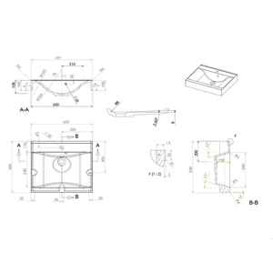 Évier en résine marbrée de 60 cm avec bassin central, produit élégant et durable pour votre maison ou votre bureau - Product Image 2