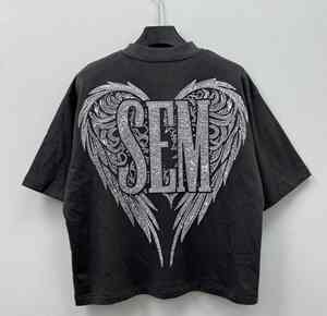 Camiseta Personalizada de Algodón Grueso con Estampado de Diamantes de Imitación, Estilo Hip Hop Urbano, Talla Grande - Product Image 5