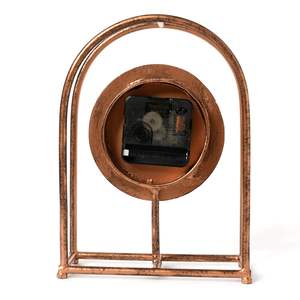 Horloge de bureau moderne en fer Mouvement à quartz en bronze antique Affichage à aiguilles à piles Décoration intérieure élégante - Product Image 5