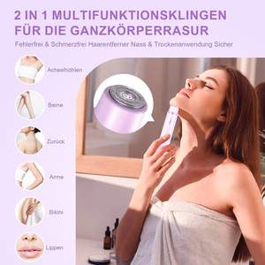 Afeitadora Eléctrica 2 en 1 Recargable por USB-C para Mujer, Resistente al Agua IPX7, Recortadora para Rostro, Piernas y Brazos, Fácil de Limpiar y Lavable - Product Image 4