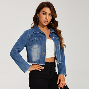 Populaire de haute qualité décontracté femmes Denim hauts manteau femmes bleu à manches longues grande taille Denim vestes Haus Industries - Product Image 1