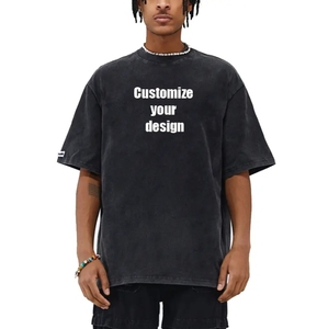 เสื้อยืดวินเทจแบบสั่งทำเสื้อยืด230g 250G เสื้อยืดโอเวอร์ไซส์สำหรับผู้ชายเสื้อลายกรดซักเสื้อยืด DDP สำหรับผู้ชาย - Product Image 3