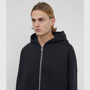 Sweat à capuche surdimensionné pour hommes, logo de broderie, 100% coton, sweat à capuche unisexe vierge, poids lourd 500gsm pour hommes, vente en gros - Product Image 6