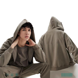 Sudaderas con Cierre Elegantes para Hombre, Tallas Grandes, Unisex, Moda Otoñal, Ropa Urbana, 100% Algodón, Felpa, Talla Grande, Ecológicas - Product Image 2