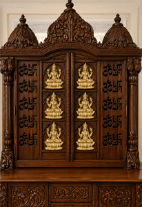 Large Wooden Handmade Temple for Home Luxury Indian Designer Big <b>Mandir</b> Hand Carved Brown Temple Factory Sale Customized Size UK - Product Image 4