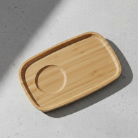 Plateau de service en bois 203018-22X14, léger, en contreplaqué, résistant au lave-vaisselle, forme ovale, surface laquée, thé de Taïwan - Meilleure vente