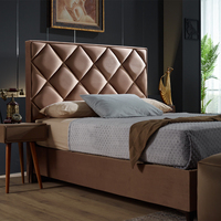 Ensemble de meubles de chambre à coucher italiens modernes en bois massif de luxe turc, taille king