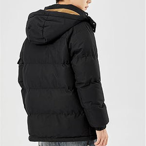 Men's windproof Woolen Puffer Jacket High Street Style Hooded Water Shell Material Front Logo windproof - Product Image 4