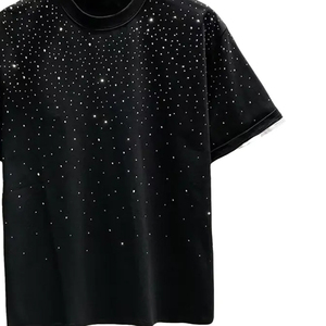 Camiseta de cuello redondo para hombre, lavado ácido, color liso, 100% algodón de alta calidad, venta al por mayor, nuevo diseño, camisetas con pedrería para hombre, estilo urbano. - Product Image 5