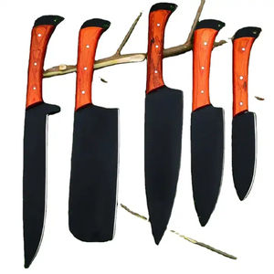 Juego de Cuchillos de Chef Profesionales Burraq de 5 Piezas, Acero al Carbono, Hechos a Mano, Mango de Madera, Ecológicos, Aptos para Lavavajillas - Product Image 1