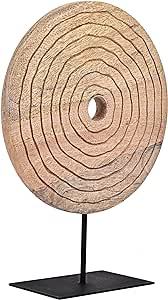 Sculpture Hokuta avec base Décoration de chambre pour salon Décoration de table en bois naturel et métal noir - Product Image 2