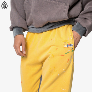 Pantalones de chándal apilados con logotipo personalizado para hombre, pantalones pesados apilados de buena calidad, pantalones de chándal acampanados, pantalones para correr - Product Image 5