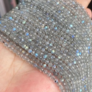 2/3/4mm véritable rondelle naturelle Labradorite pierres précieuses perles de rocaille micro facettes pierre semi-précieuse pour la fabrication de bijoux 15.5'' - Product Image 4