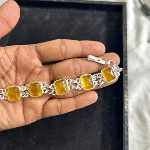 Pulsera de piedra natural negra rectangular de alta calidad - Product Image 1