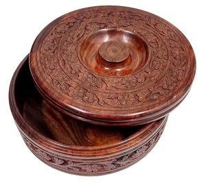 Caja Roti de madera clásica decorativa con incrustaciones de latón respetuosa con el medio ambiente Apto para lavavajillas hecho a mano hogar cocina comedor decoración precio bajo - Product Image 4