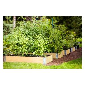 Kit de jardin potager en bois dur nordique PEFC avec coins en acier galvanisé (120x80x19.5cm) Eco-UPYARD Naturel 0017 Pots de fleurs et jardinières - Product Image 6