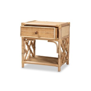 Chic Foldable Rattan Nightstand with Drawer Stylish <b>Organized</b> Storage <b>for</b> Bedroom Living Room <b>Kitchen</b> Wardrobe or Tools - Product Image 6