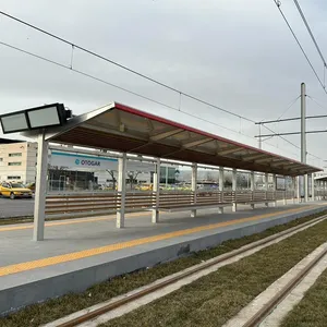 Paslanmaz çelik tramvay otobüs durağı büyük ışık tren standı ile alüminyum ışık kutusu