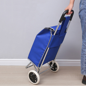 Chariot de courses pliable portable personnalisé avec sac en tissu Oxford amovible, chariot d'épicerie portable à 2 roues pour supermarchés - Product Image 2