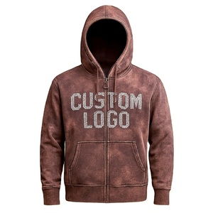 Vendedor RTS invierno personalizado bordado Logo 100% algodón pesado Vintage Streetwear sudaderas con capucha OEM proveedor a granel 2 uds - Product Image 1