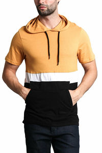 Stylish Men's 100% Cotton <b>Short</b> <b>Sleeve</b> Hoodie Lightweight Trendy for Casual Wear Winter Sports Training Half <b>Sleeve</b> <b>Hoodies</b> - Product Image 5
