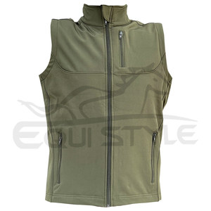 <b>Mens</b> Olive Green Hunting Fleece Vest Sleeveless Full Zip Warm Lightweight Body <b>Warmer</b> Outdoor OEM Hunting Vest - Product Image 1