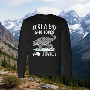 Camiseta de manga larga con estampado de leopardo de las nieves para niños, camiseta promocional con diseño de animales - Product Image 3