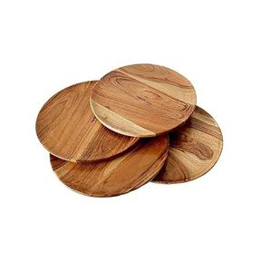 Assiette en bois d'acacia pour la maison, dessus de table, vaisselle, assiettes en bois naturel 100% de luxe sur mesure pour prix de gros - Product Image 2