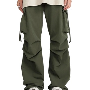 Pantalones de chándal apilados para hombre, para la nieve pantalones holgados, pantalones de pierna ancha de talla grande, pantalones Cargo de paracaídas de nailon personalizados, ropa de calle para hombre - Product Image 1