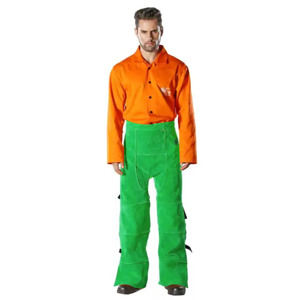 Pantalón de soldadura de cuero de vaca de grado A para protección Seguridad de cuero Soldadura protectora Seguridad Industrial - Product Image 4