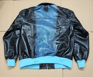 Nueva Chaqueta de Cuero Genuino para Hombre con Estampado de Cocodrilo, Chaqueta de Motociclista - Product Image 6
