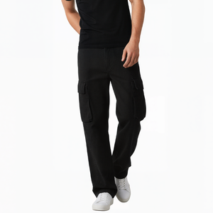 Pantalon cargo droit pour homme, surdimensionné, ample, multi-poches, lavé, anti-froissement, pantalon de survêtement décontracté, randonnée en plein air, pantalon en coton - Product Image 4