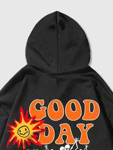 เสื้อสเวตเตอร์ผ้าฟลีซแบบสวมศีรษะสำหรับผู้ชายเสื้อมีฮู้ดแบบสวมศีรษะผ้าคอตตอน100% แนววินเทจใส่สบายพร้อมโลโก้ยกสูงและคอปกเสื้อมีฮู้ดสำหรับฤดูหนาว - Product Image 3