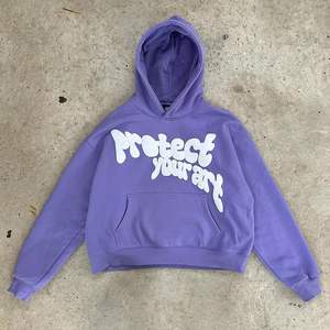 Sudadera con capucha de gran tamaño Unisex de alta calidad para estampado Puff Casual Loose Fit Hip Hop estilo bordado gris sudaderas de hombre - Product Image 1