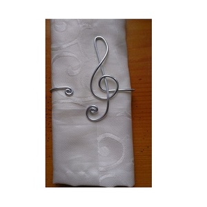 Anneaux de serviette en acier inoxydable Signe musical Porte-serviettes en métal Boucles de serviette modernes Porte-mouchoirs pour réglage de table - Product Image 1