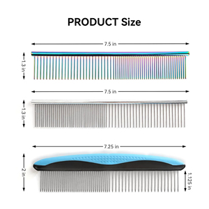 2 in 1 Stainless Steel Dog & Cat Combs with Rounded Ends <b>Simple</b> Style Pet Grooming Tools for Matting & Grooming - Product Image 2
