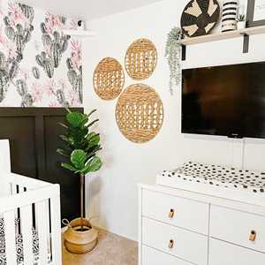 Jacinto de agua tejido abierto de gran tamaño para colgar en la pared de ratán y algas marinas hecho a mano de lujo bohemio para cocina y decoración del hogar - Product Image 3