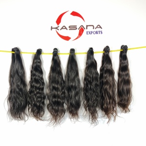 Máquina de doble trama de onda profunda que teje Color Natural Templo indio Paquete virgen Procesamiento crudo Ninguna cutícula alineada Cabello humano - Product Image 4